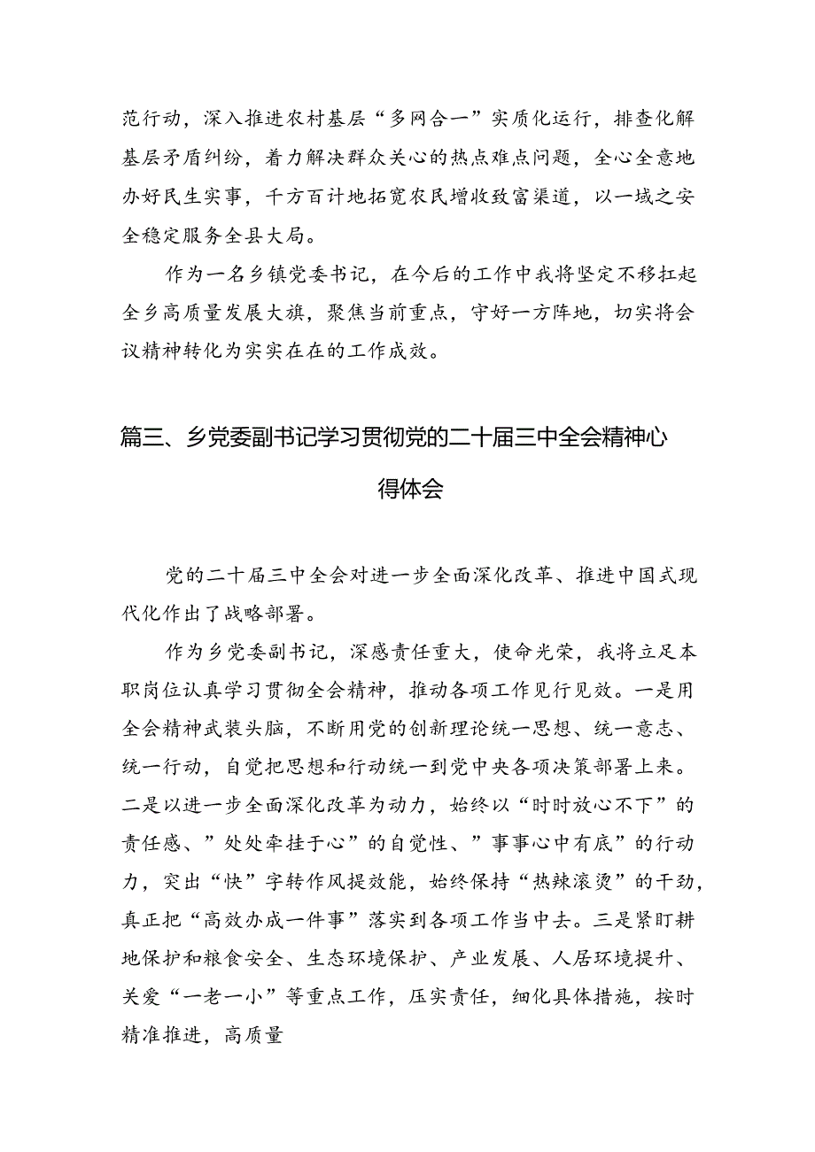 （10篇）乡镇工作者学习贯彻党的二十三中全会精神心得体会（精选）.docx_第3页