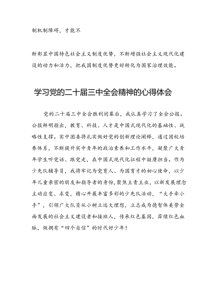 2024年党的二十三中全会精神学习体会简短发言四十篇.docx_第2页