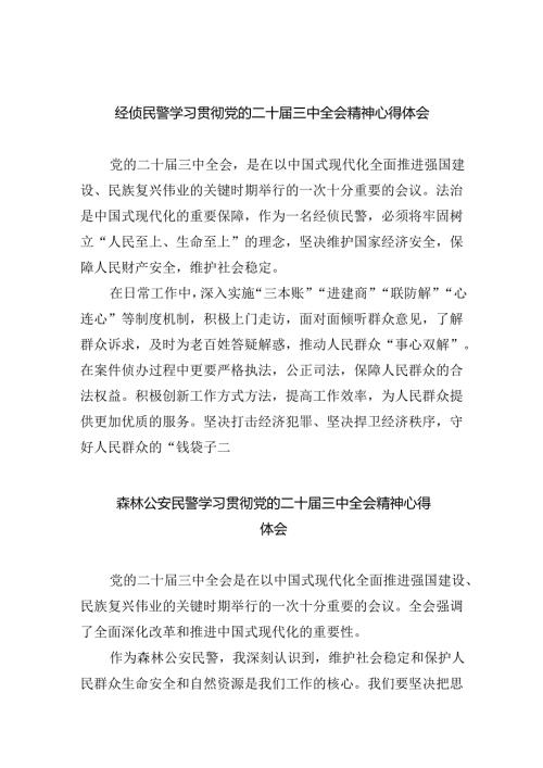 （9篇）经侦民警学习贯彻党的二十三中全会精神心得体会（详细版）.docx