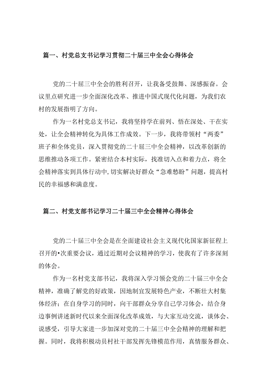 （10篇）村党总支书记学习贯彻二十三中全会心得体会（精选）.docx_第2页