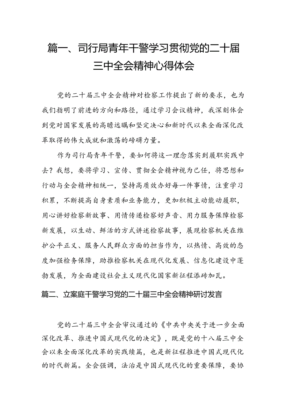 （10篇）司行局青年干警学习贯彻党的二十三中全会精神心得体会（精选）.docx_第2页
