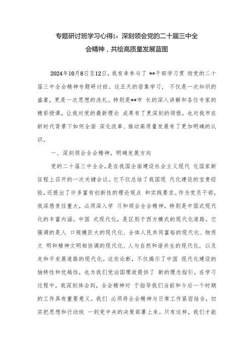 深刻领会党的二十三中全会精神专题研讨班学习心得体会.docx