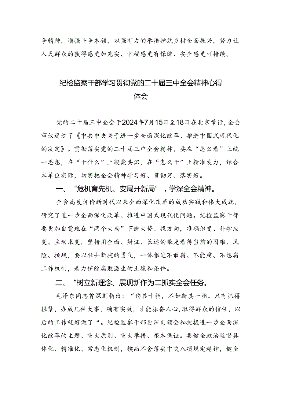 基层纪检监察书记学习贯彻党的二十三中全会精神心得体会8篇（精选版）.docx_第3页