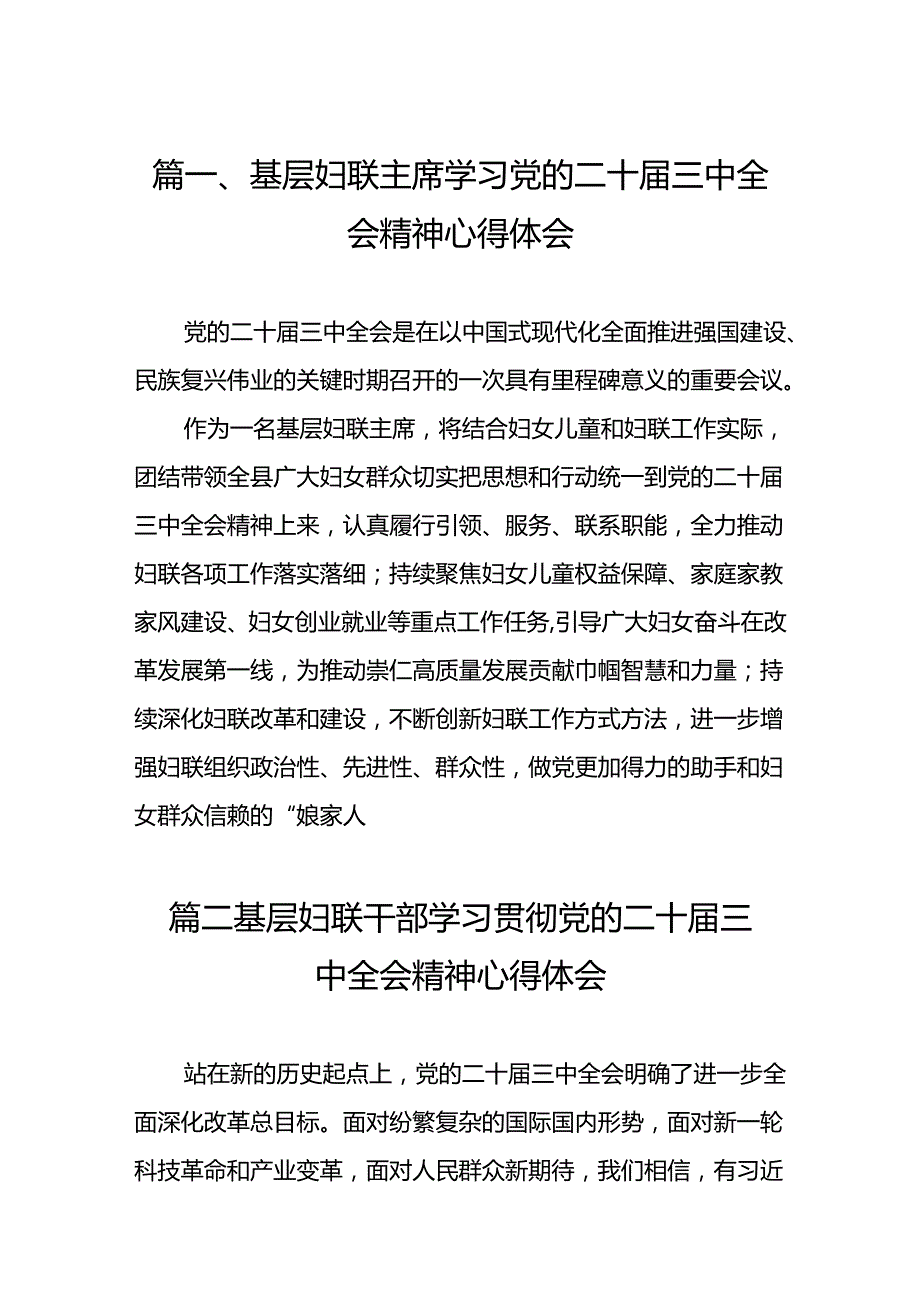 （11篇）基层妇联主席学习党的二十三中全会精神心得体会范文.docx_第2页
