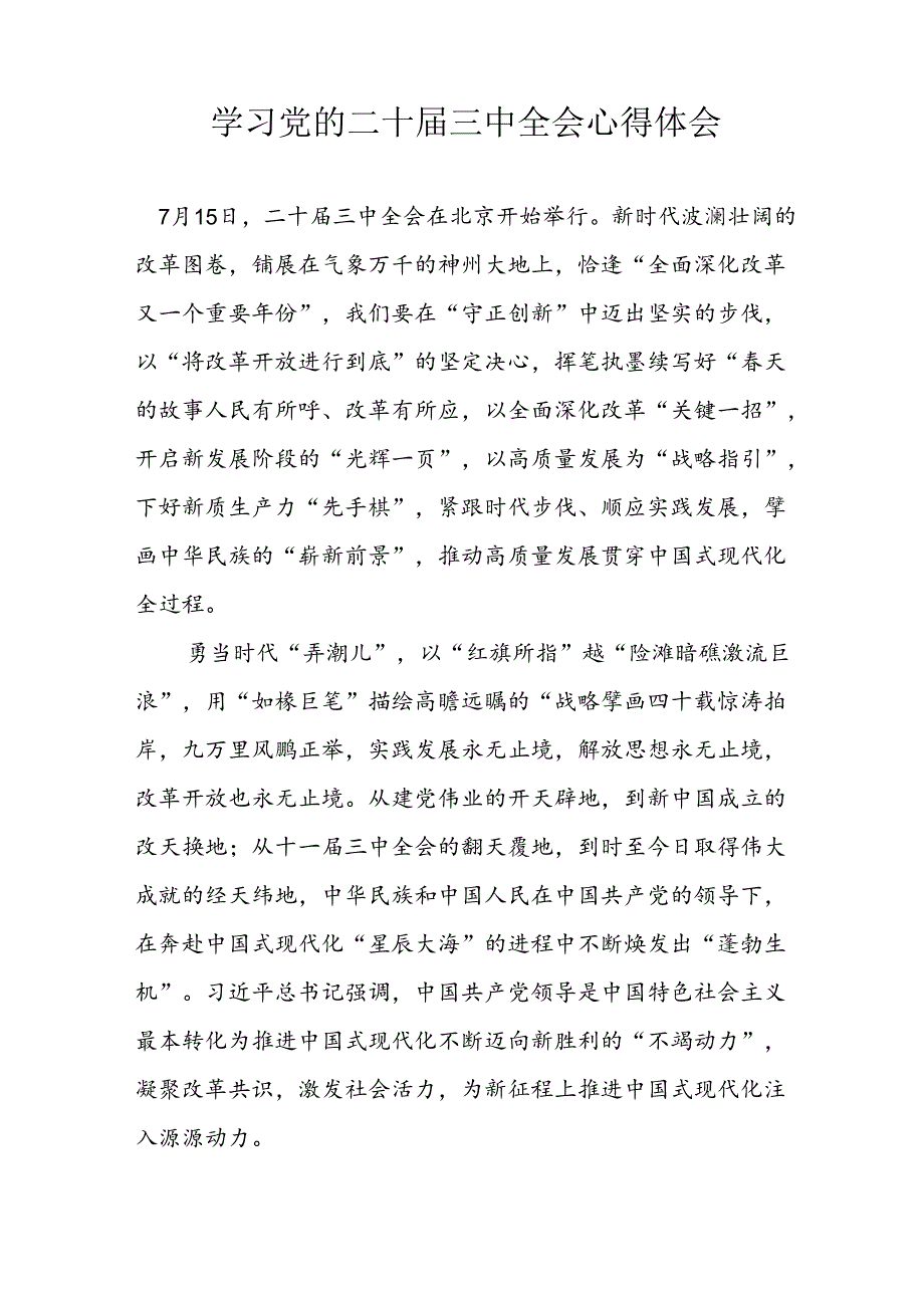 学习2024年学习党的二十三中全会个人心得感悟 汇编14份.docx_第2页