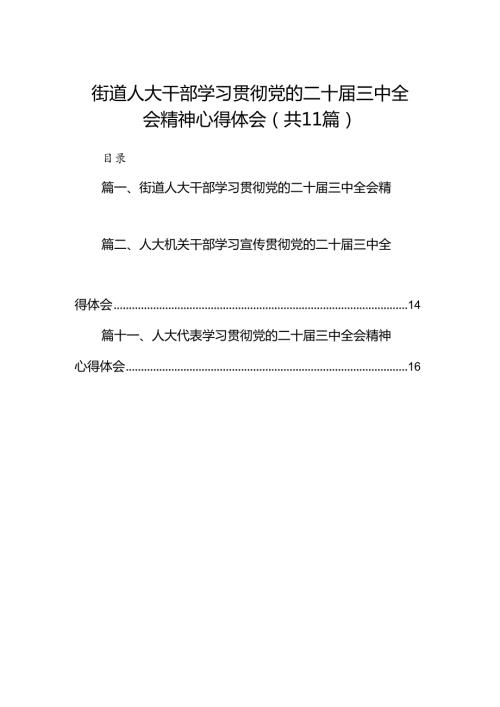 （11篇）街道人大干部学习贯彻党的二十三中全会精神心得体会（精选）.docx