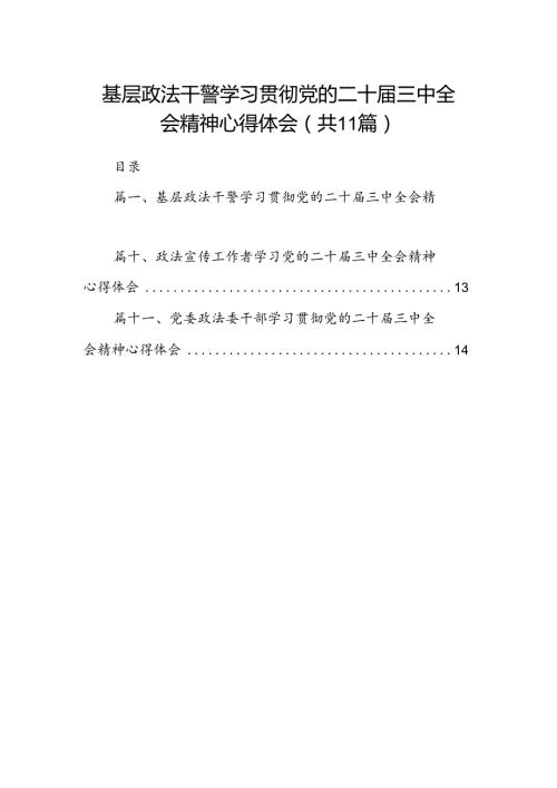 （11篇）基层政法干警学习贯彻党的二十三中全会精神心得体会（精选）.docx