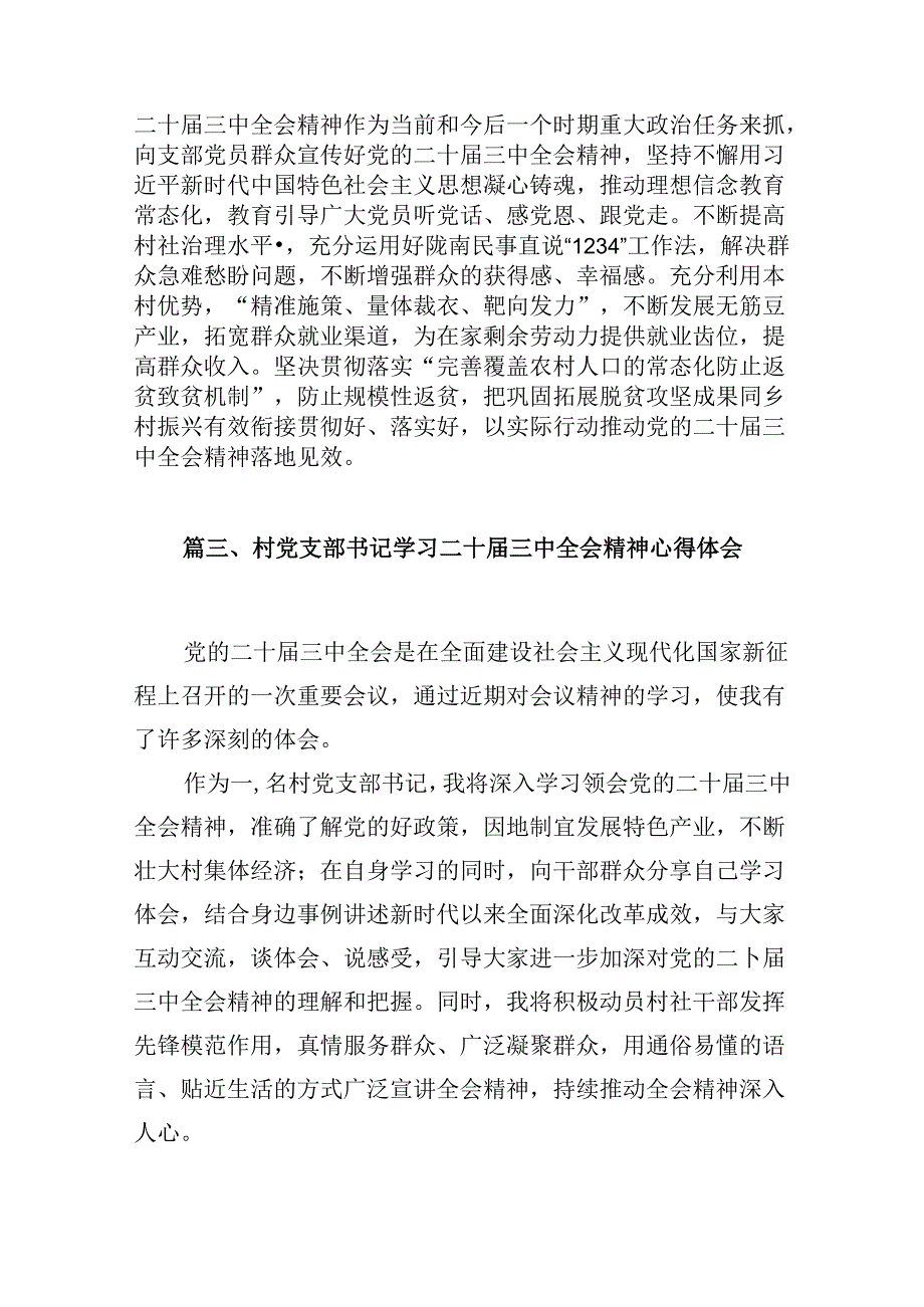 （10篇）村党委书记学习贯彻党的二十三中全会精神心得体会（精选）.docx_第3页