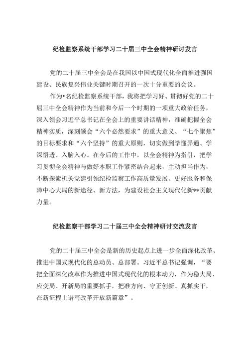纪检监察系统干部学习二十三中全会精神研讨发言8篇（精选）.docx