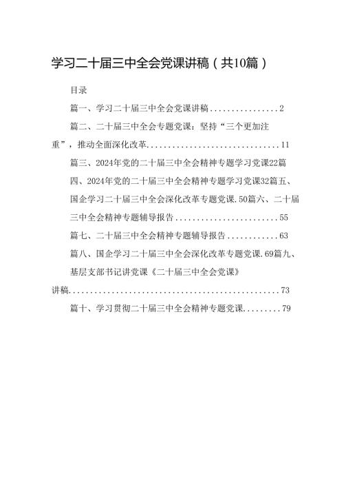 （10篇）学习二十三中全会党课讲稿参考范文.docx