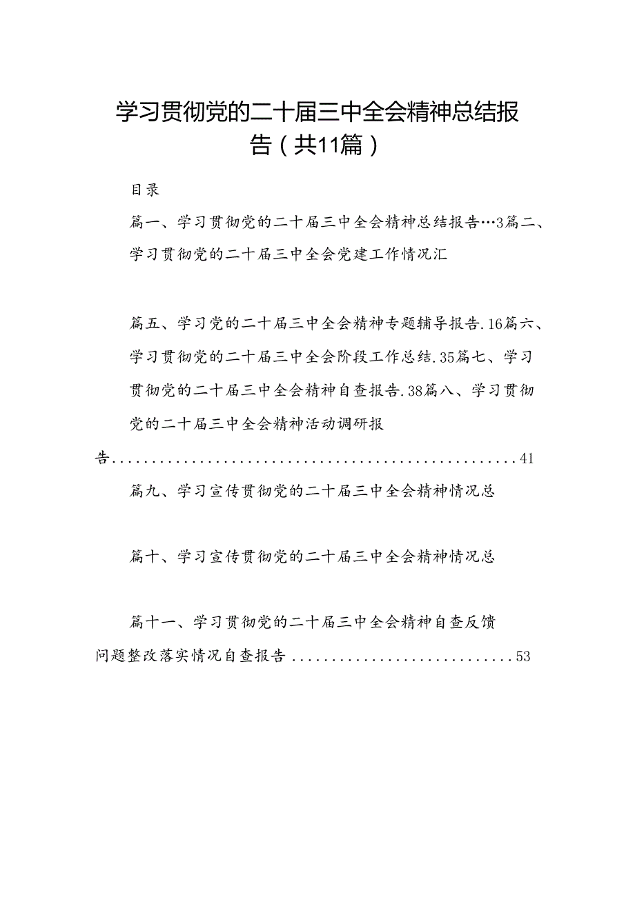 （11篇）学习贯彻党的二十三中全会精神总结报告（精选）.docx_第1页