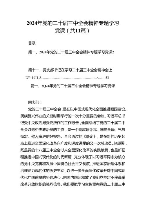 （11篇）2024年党的二十三中全会精神专题学习党课范文.docx