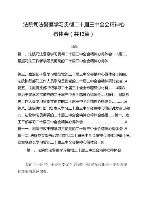 （13篇）法院司法警察学习贯彻二十三中全会精神心得体会（精选）.docx