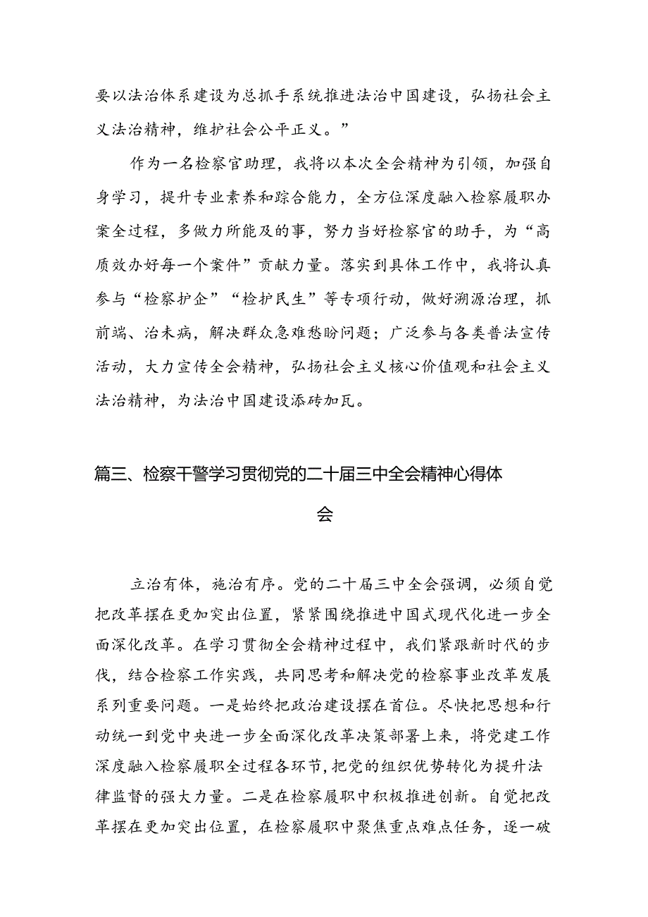 （10篇）刑事检察干警学习党的二十三中全会精神心得体会研讨发言范文.docx_第3页