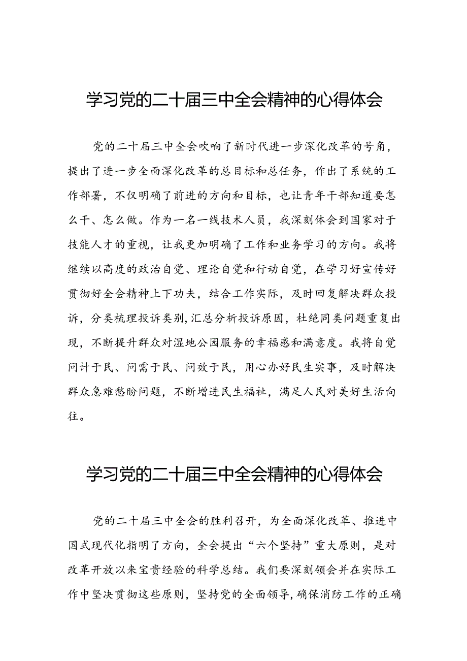 精品范文2024年党的二十三中全会精神学习体会交流发言稿33篇.docx_第1页