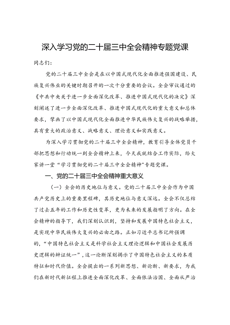 2024年10月党支部主题党日学习二十三中全会精神党课讲稿宣讲报告6篇.docx_第2页