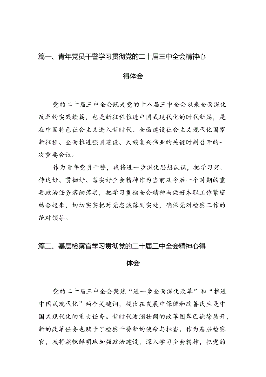 （10篇）青年党员干警学习贯彻党的二十三中全会精神心得体会（精选）.docx_第2页