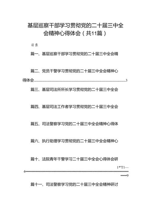 （11篇）基层巡察干部学习贯彻党的二十三中全会精神心得体会范文.docx