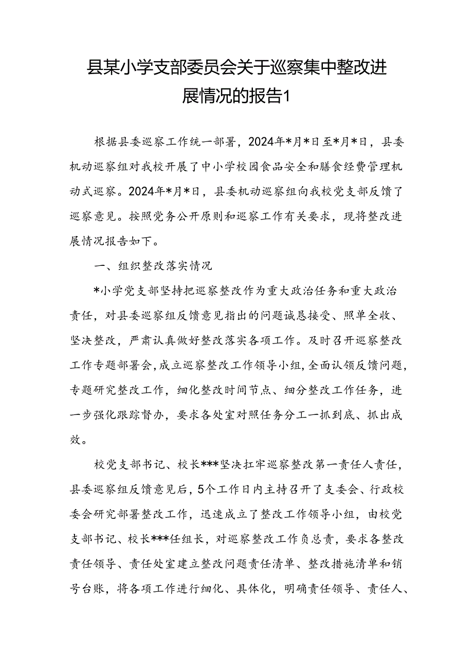某小学支委接受县委巡查组巡察关于集中整改进展情况的报告.docx_第2页