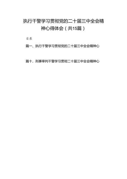（15篇）执行干警学习贯彻党的二十三中全会精神心得体会（精选）.docx