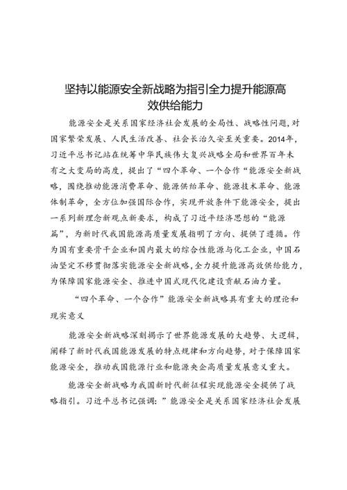 坚持以能源安全新战略为指引全力提升能源高效供给能力.docx