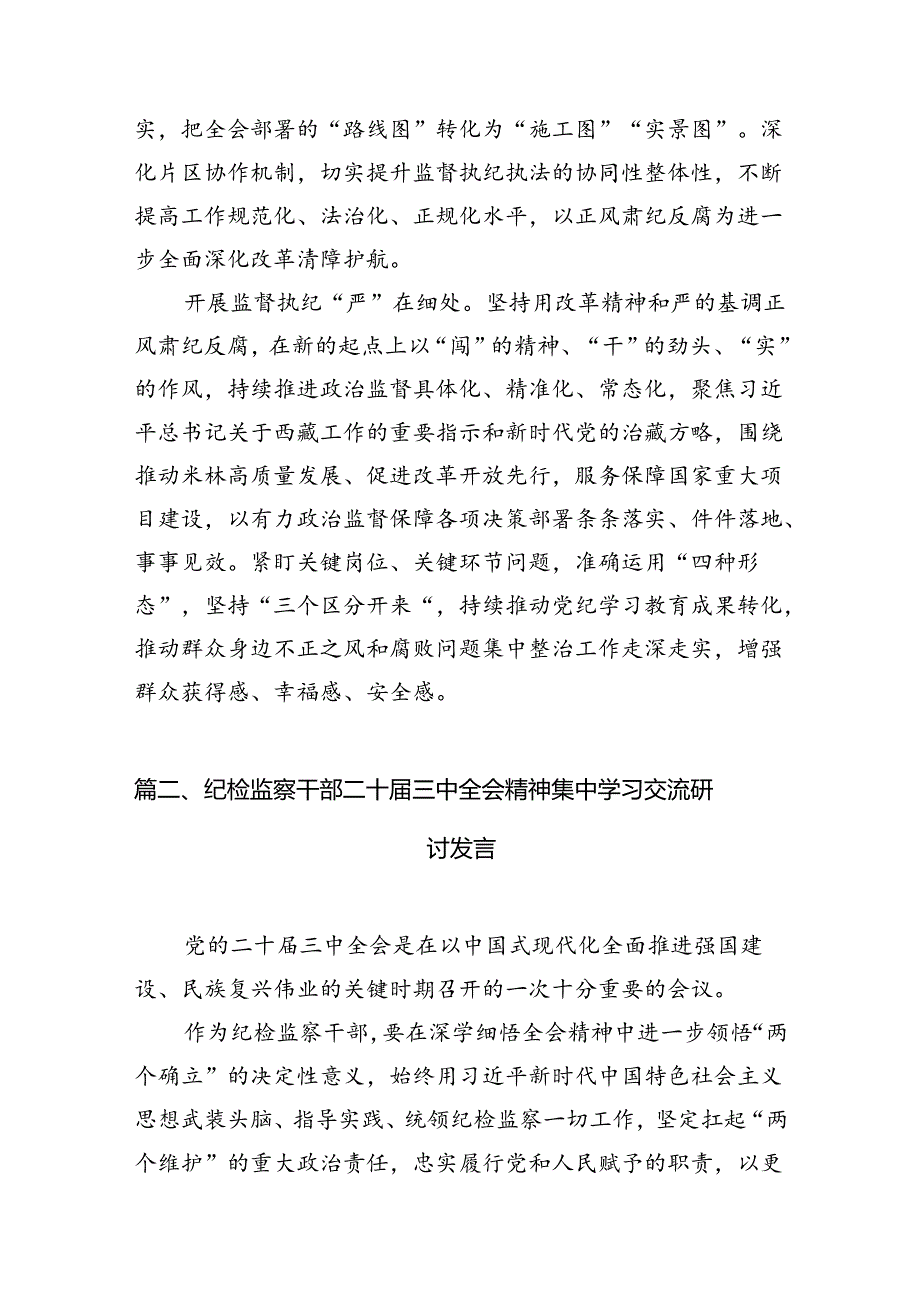 （10篇）纪检监察干部党的二十三中全会精神学习研讨发言材料范文.docx_第3页