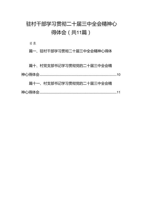 （11篇）驻村干部学习贯彻二十三中全会精神心得体会合辑.docx