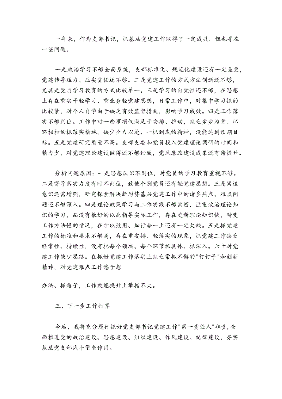 党支部书记20242025组织生活会述职评议报告.docx_第3页
