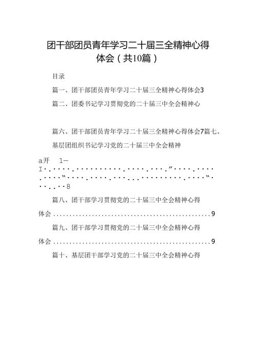 （10篇）团干部团员青年学习二十三全精神心得体会汇编.docx