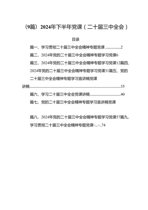(9篇)2024年下半年党课（二十三中全会）.docx