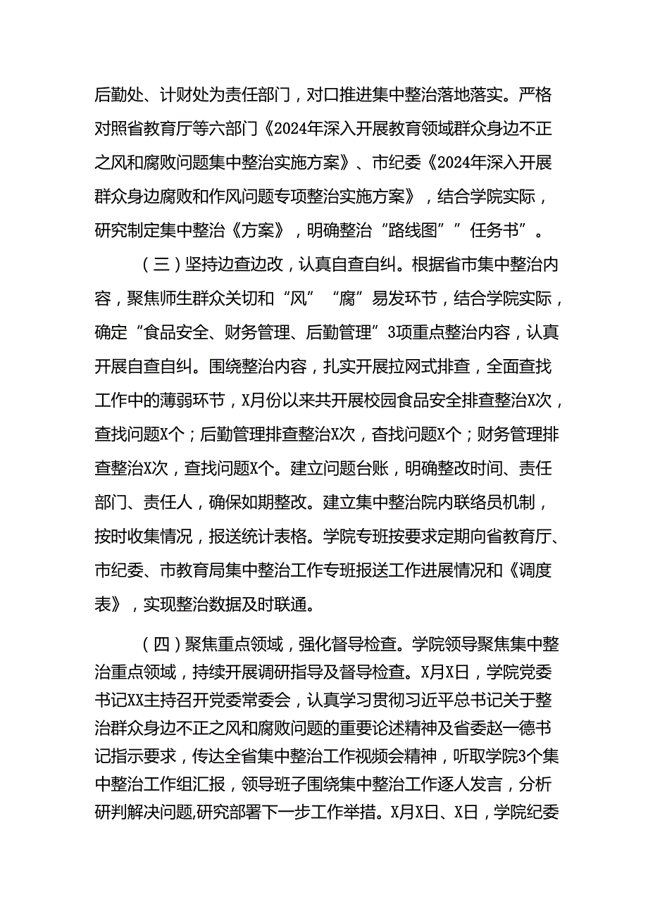 2024年关于开展群众身边不正之风和腐败问题集中整治工作情况总结 （汇编18份）.docx_第2页