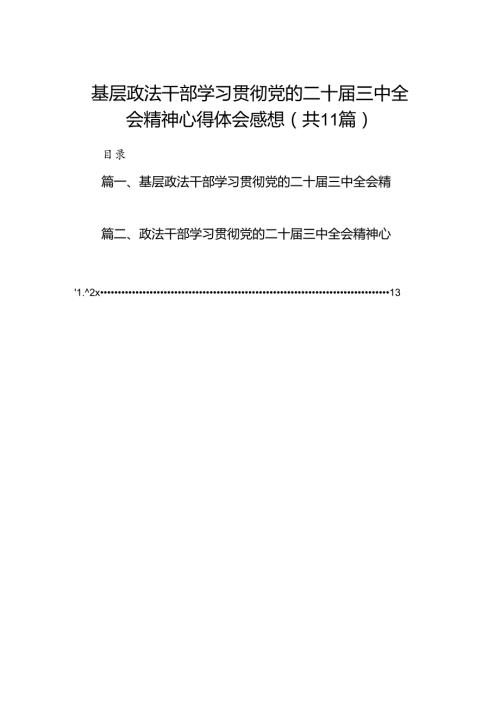 （11篇）基层政法干部学习贯彻党的二十三中全会精神心得体会感想（精选）.docx