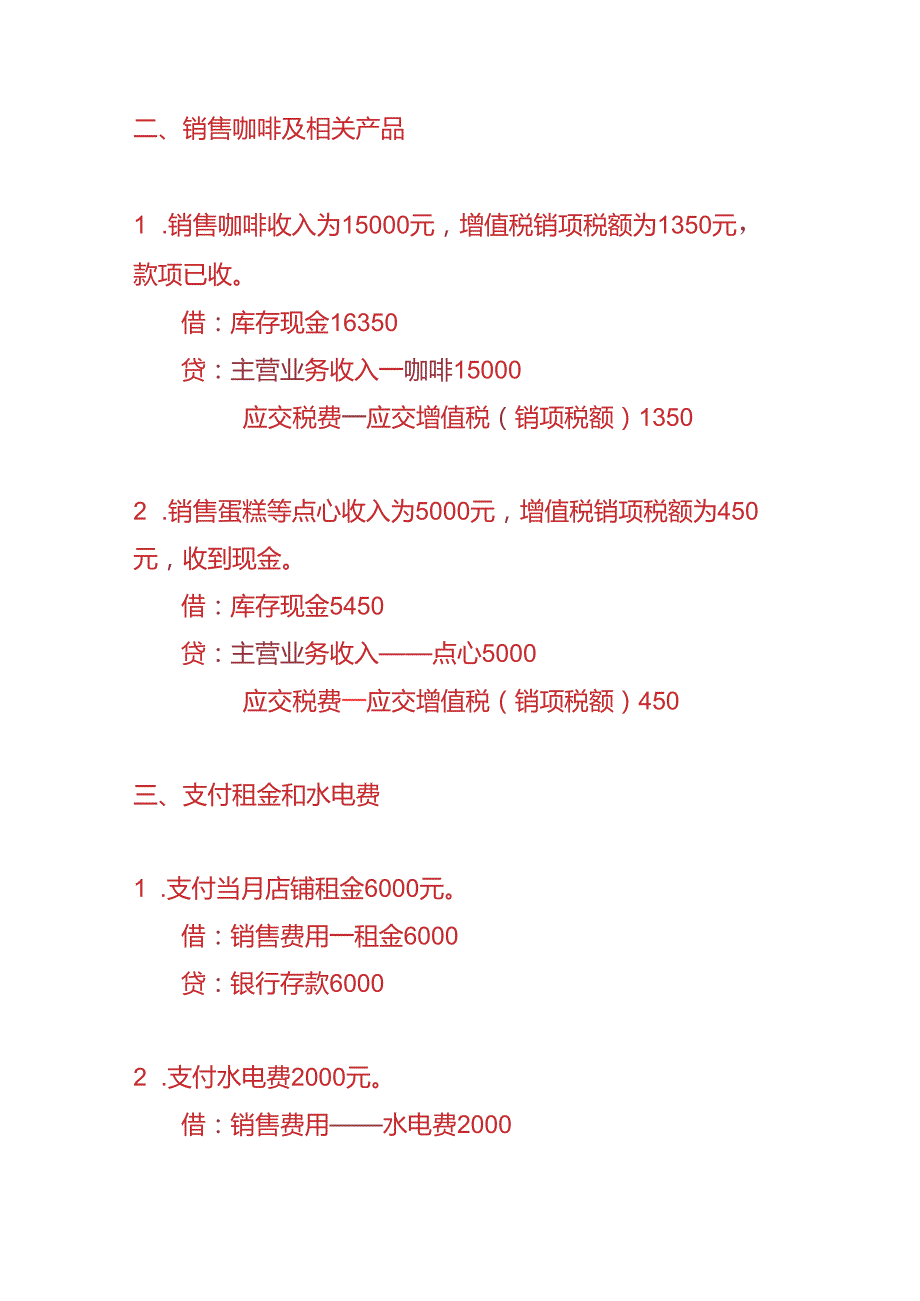 记账实操咖啡店账务处理实例.docx_第2页