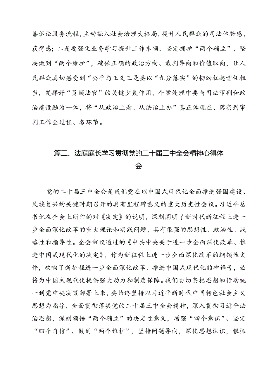 立案庭庭长学习贯彻党的二十三中全会精神心得体会12篇（精选）.docx_第3页