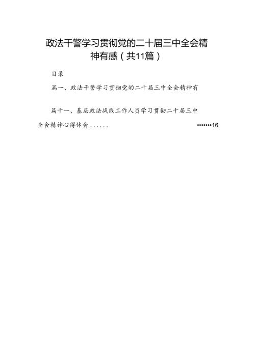 （11篇）政法干警学习贯彻党的二十三中全会精神有感集合.docx