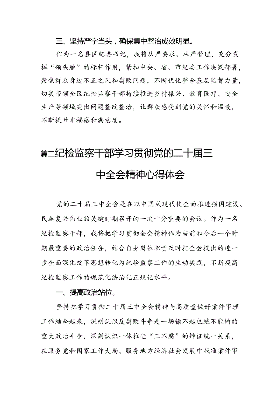 （10篇）县区纪委书记学习贯彻党的二十三中全会精神心得体会范文.docx_第2页