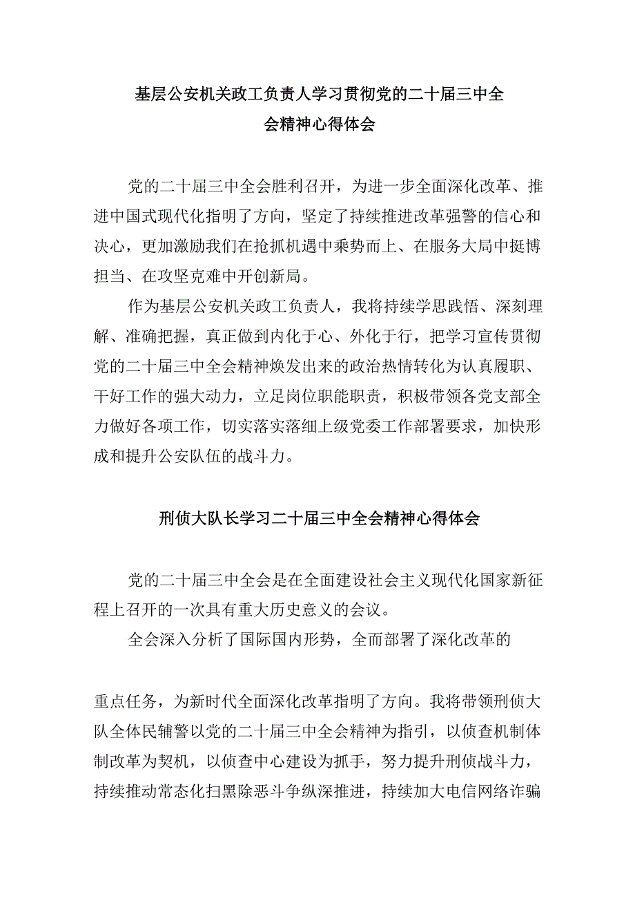 （11篇）公安局局长学习贯彻党的二十三中全会精神心得体会范文.docx_第3页