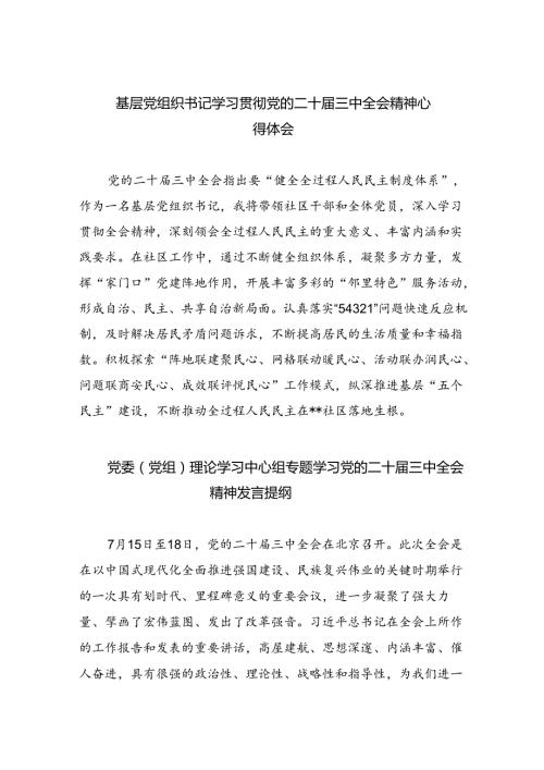 （9篇）基层党组织书记学习贯彻党的二十三中全会精神心得体会优选.docx