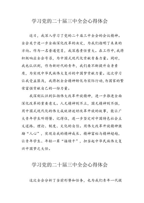 2024年学习党的二十三中全会个人心得体会 汇编16份.docx
