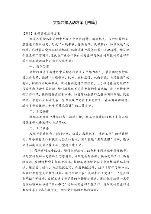 支部共建活动方案【四篇】.docx