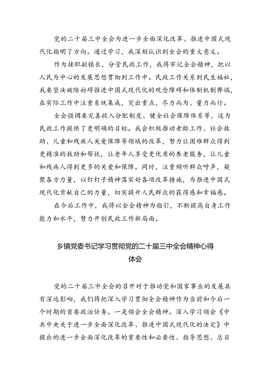 （9篇）镇长学习贯彻党的二十三中全会精神心得体会（精选）.docx_第3页