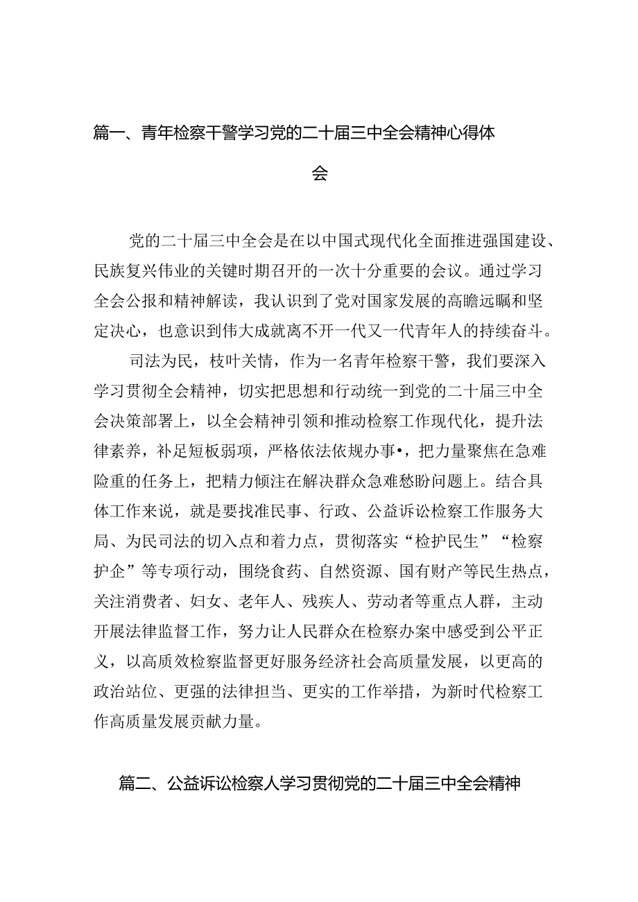 （15篇）青年检察干警学习党的二十三中全会精神心得体会（最新版）.docx_第2页