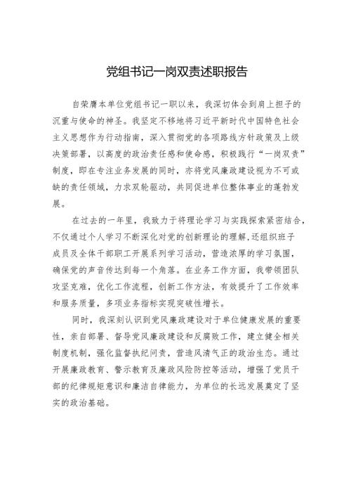 党组书记一岗双责述职报告.docx