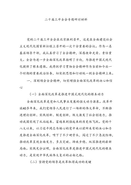 10篇二十三中全会专题研讨材料.docx
