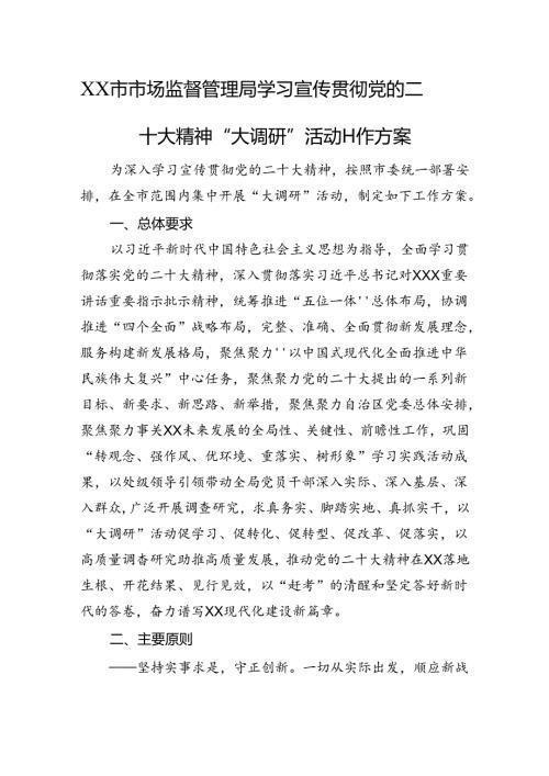 局学习宣传贯彻党的二十大精神“大调研”活动工作方案.docx