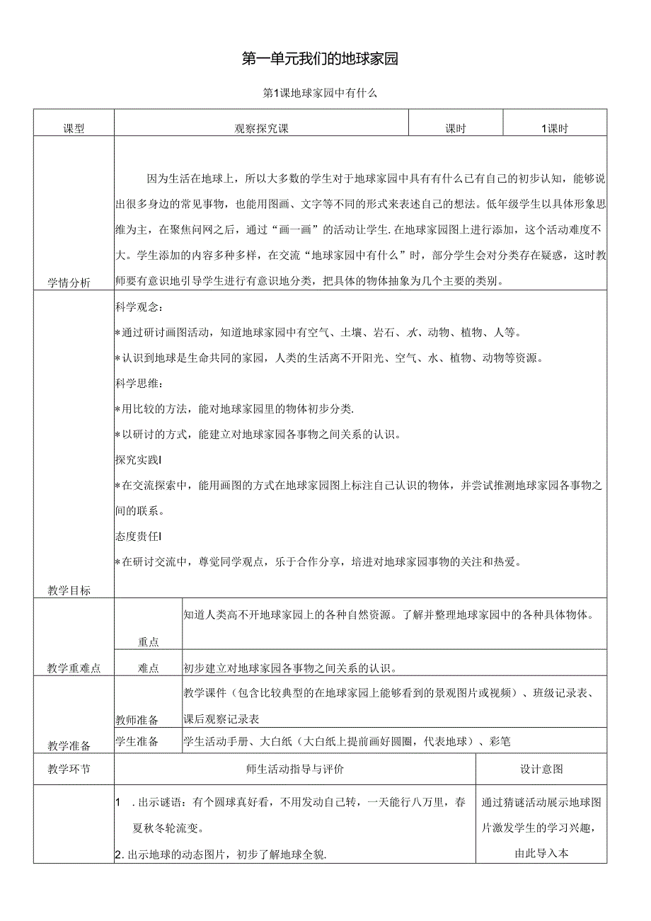 （2024年）教科版二年级科学上册全册教案.docx_第1页