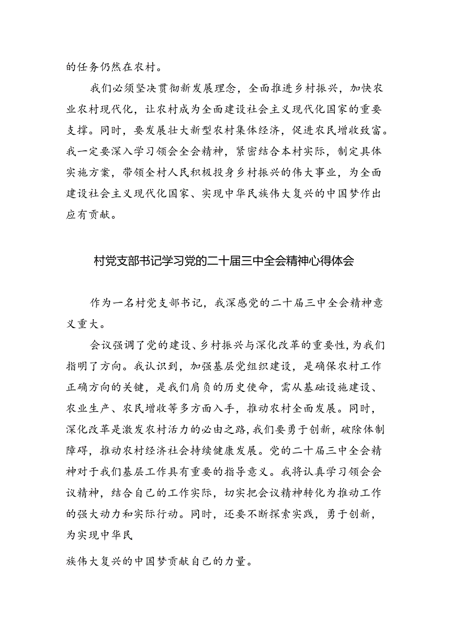 驻村第一书记学习贯彻党的二十三中全会精神心得体会8篇（精选版）.docx_第2页