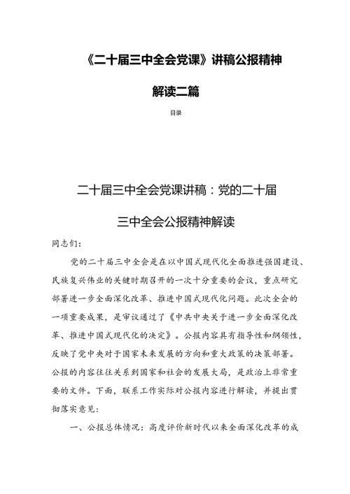 《二十三中全会党课》讲稿公报精神解读三篇.docx