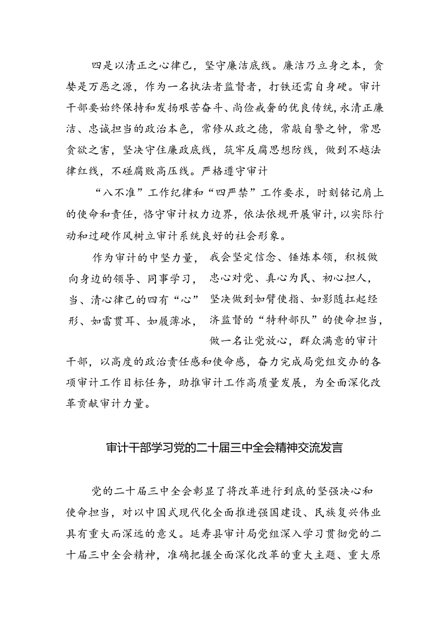 （6篇）审计人员学习二十三中全会精神心得体会研讨发言范文.docx_第3页