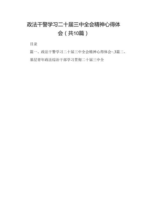 （10篇）政法干警学习二十三中全会精神心得体会集锦.docx